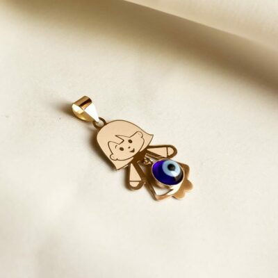 پلاک طلا دخترک چشم نظر