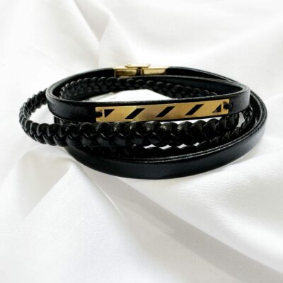 دستبند طلا مردانه تری لاین