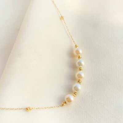 دستبند طلا 5 مروارید