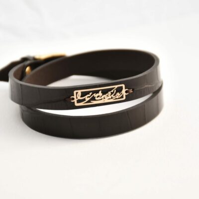 دستبند طلا مردانه این جهان کوه است و فعل ما ندا