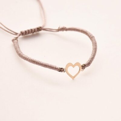 دستبند طلا قلب پیور x