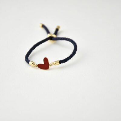 دستبند طلا قلب قرمز 2