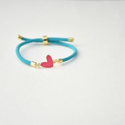 دستبند طلا قلب صورتی