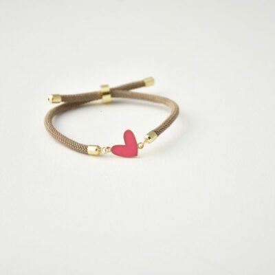 دستبند طلا قلب صورتی 2