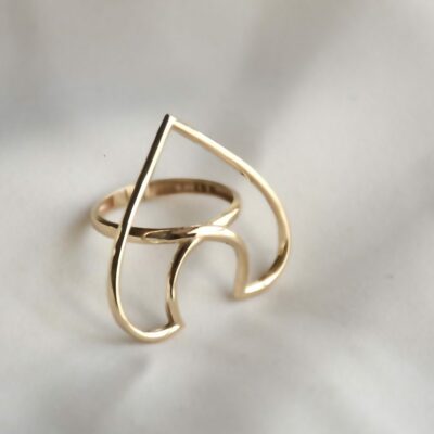 انگشتر طلا قلب بامبو