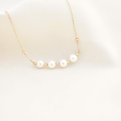 دستبند طلا ۴ مروارید