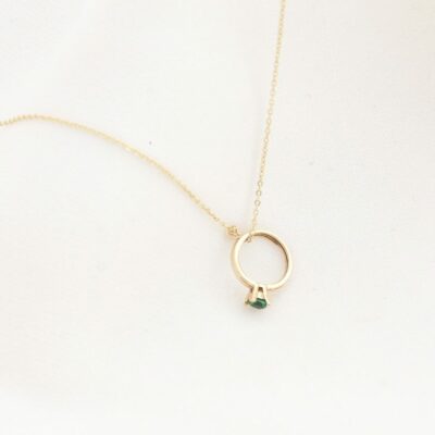 پلاک طلا انگشتر سبز