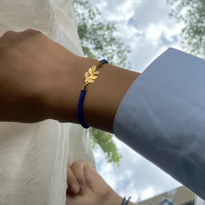 دستبند طلا طرح برگ زیتون