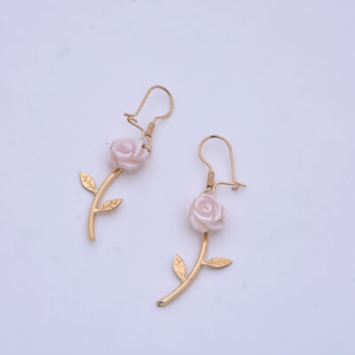 گوشواره طلا رز صورتی