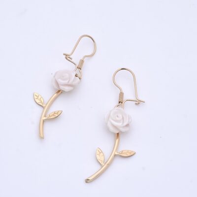 گوشواره طلا رز سفید