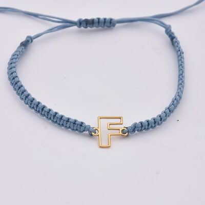 دستبند طلا حرف F