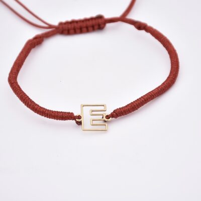 دستبند طلا حرف E