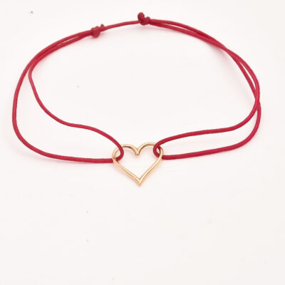 دستبند طلا قلب مفتولی
