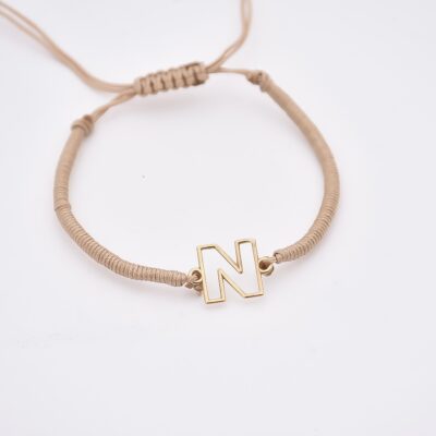 دستبند طلا حرف N
