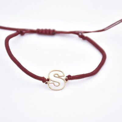 دستبند طلا حرف S