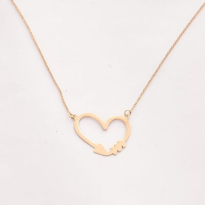 گردنبند طلا قلب تیری