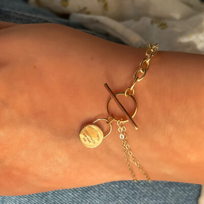 دستبند طلا قفل گرد تیفانی