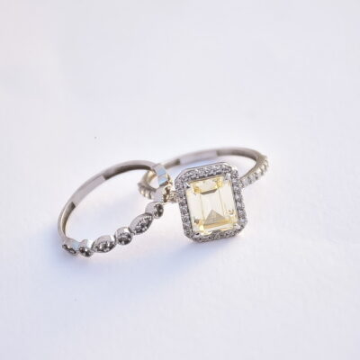 انگشتر طلا دایموند دو رینگ یلو