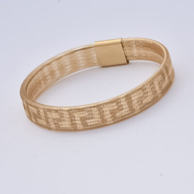 دستبند طلا کشی پهن ورساچه