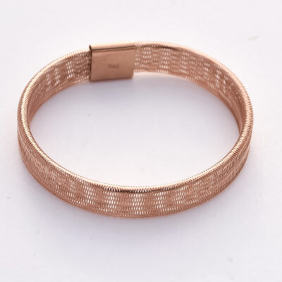 دستبند طلا کشی پهن ساده