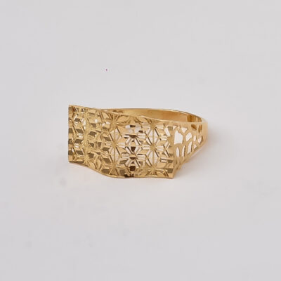 انگشتر طلا ونوس منحنی مستطیل