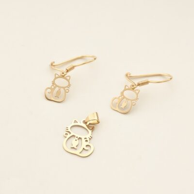 نیم ست طلا گربه ماهی