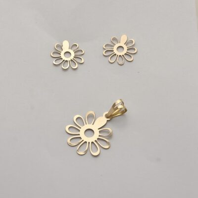 نیم ست طلا گلی