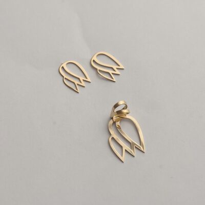 نیم ست طلا سه برگ