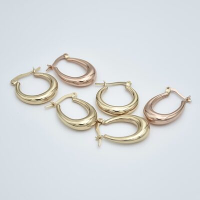 گوشواره طلا حلقه ای بیضی