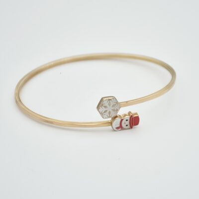 بنگل طلا بچه گانه آدم برفی