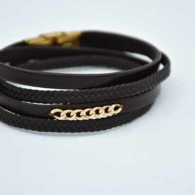 دستبند طلا کارتیر و بافت