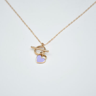 گردنبند طلا تیفانی قلب بنفش