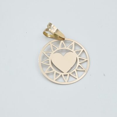 پلاک طلا قلب خورشیدی
