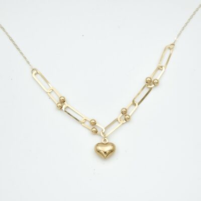 گردنبند طلا گوی و قلب هرمس x