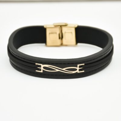 دستبند طلا مردانه دولاین موازی