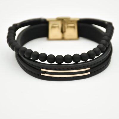 دستبند طلا مردانه لاین مهره ای