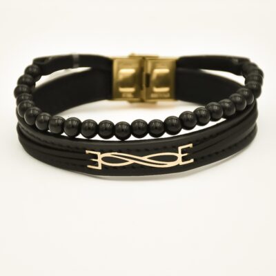 دستبند طلا مردانه بی نهایت موازی