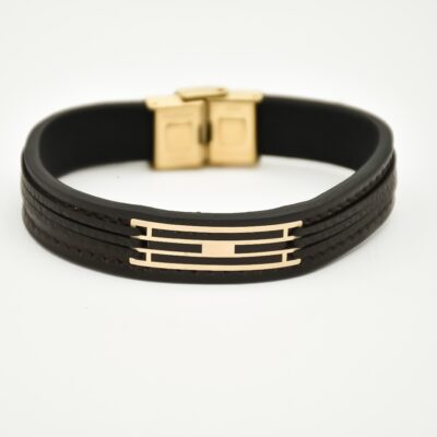 دستبند طلا مردانه مستطیل موازی