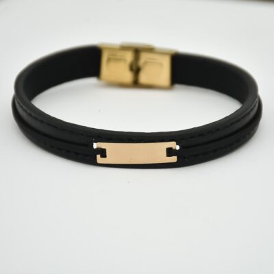 دستبند مردانه چرم سیمپل P