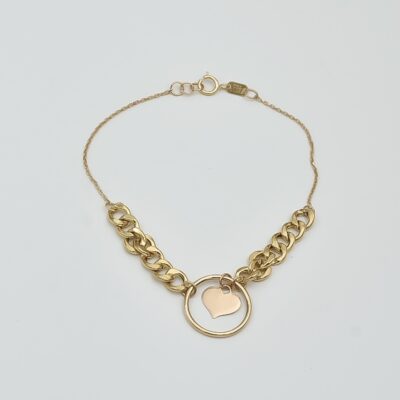 دستبند طلا کارتیر و قلب 2
