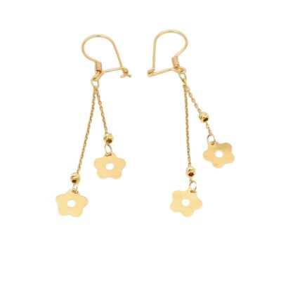 گوشواره طلا آویز گلی