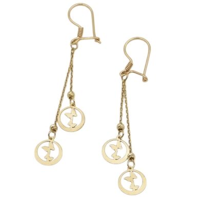 گوشواره طلا آویز باترفلای