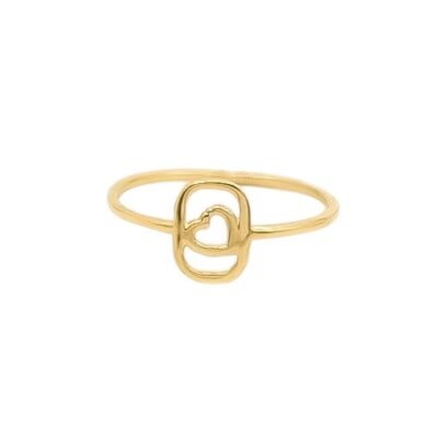 انگشتر طلا قلب در مستطیل