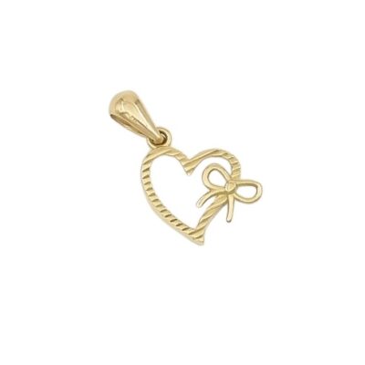 پلاک طلا قلب پاپیونی