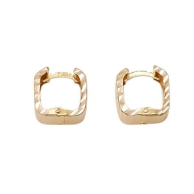 گوشواره طلا تراش پلاس مربع