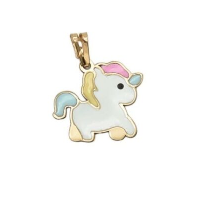 پلاک طلا یونیکورن میناکاری