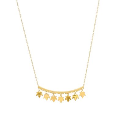 گردنبند طلا برگ پاییزی