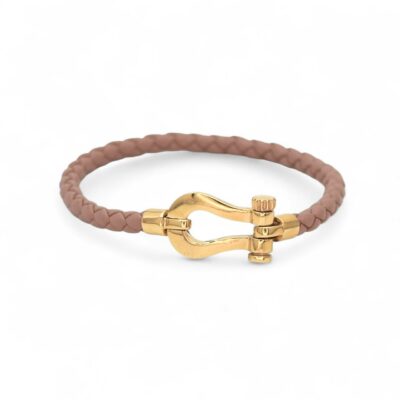 دستبند طلا فرد چرمی