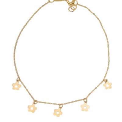 دستبند طلا رکو گلی