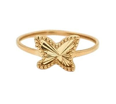 انگشتر طلا مینیمال پروانه تراش